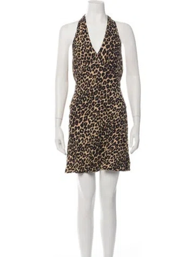 Pre-owned Reformation Animal Print Mini Dress In Multicolor