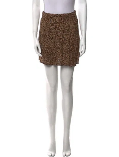 Pre-owned Reformation Animal Print Mini Skirt In Neutral