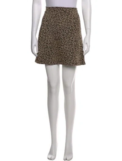 Pre-owned Reformation Animal Print Mini Skirt In Neutral