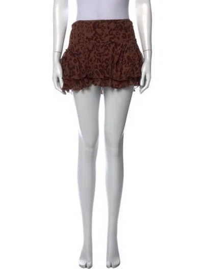Pre-owned Reformation Animal Print Mini Skirt In Neutrals