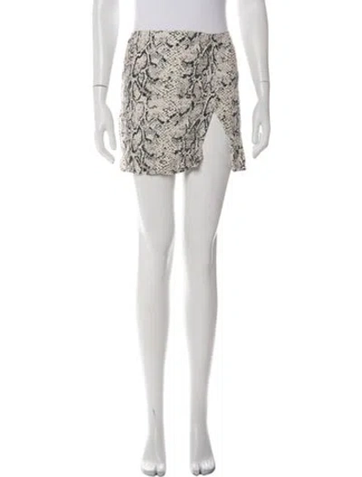 Pre-owned Reformation Animal Print Mini Skirt In Neutrals
