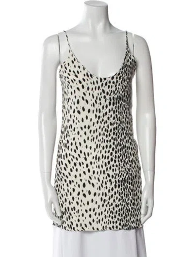 Pre-owned Reformation Animal Print Scoop Neck Tunic In Black