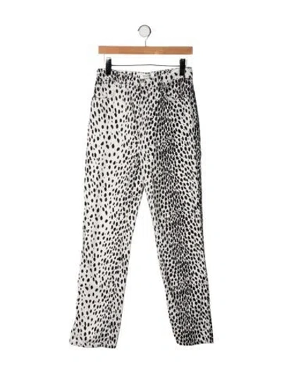 Pre-owned Reformation Animal Print Straight Leg Pants In Neutrals