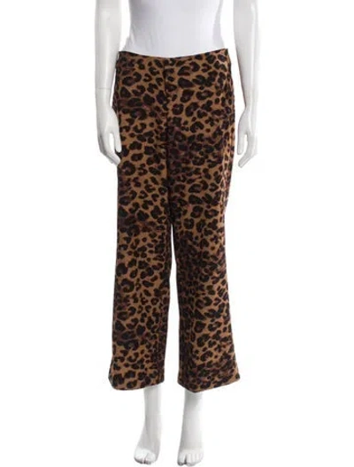 Pre-owned Reformation Animal Print Wide Leg Pants In Multi