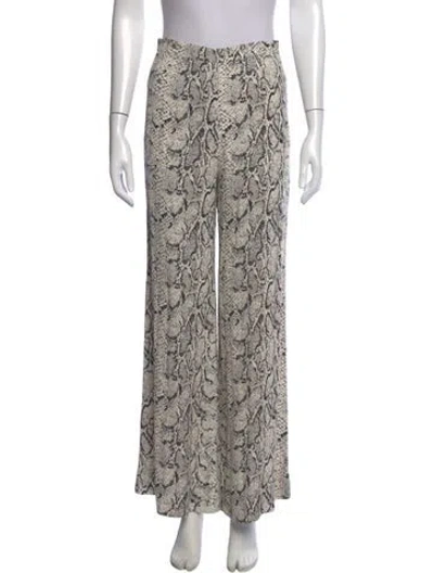 Pre-owned Reformation Animal Print Wide Leg Pants In Neutral