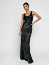 Reformation Annabelle Silk Dress In Night Garden