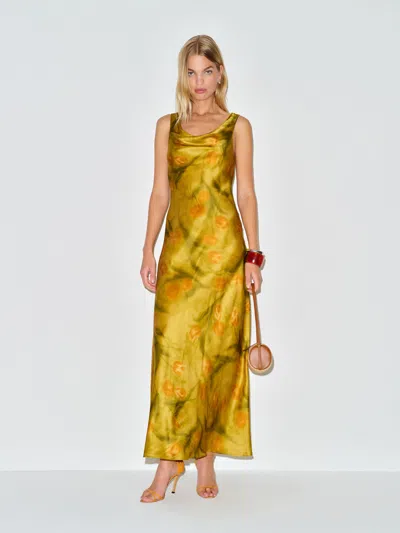 Reformation Annabelle Silk Dress Yellow 12