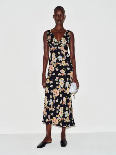 Reformation Anna-claire Dress Large In Blue