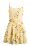 Shop Reformation Annelise Floral Minidress In Honeyglow