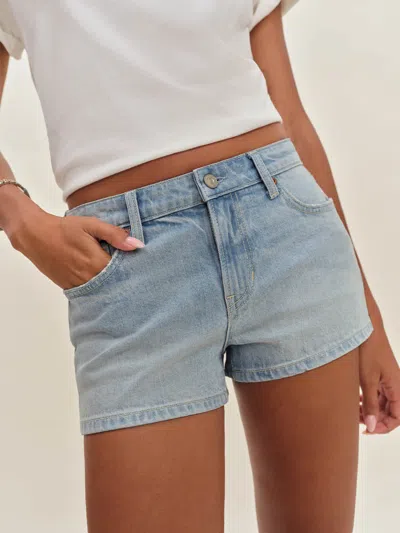 Reformation Annie Stretch Low Rise 2.5 In Blue