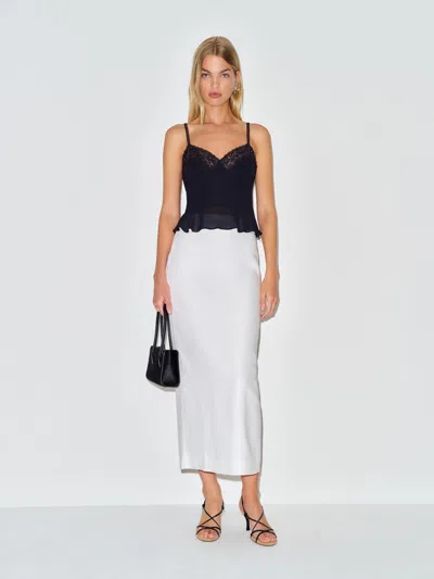 Reformation Top Anouk En Dentelle Noir 34 In White