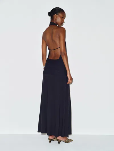 Reformation Anya Knit Dress Black Large