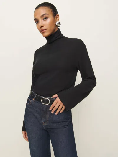 Reformation Anya Knit Top In Black