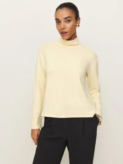 Reformation Anya Knit Top In Custard