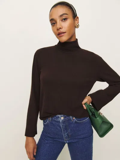 Reformation Anya Knit Top In Mole