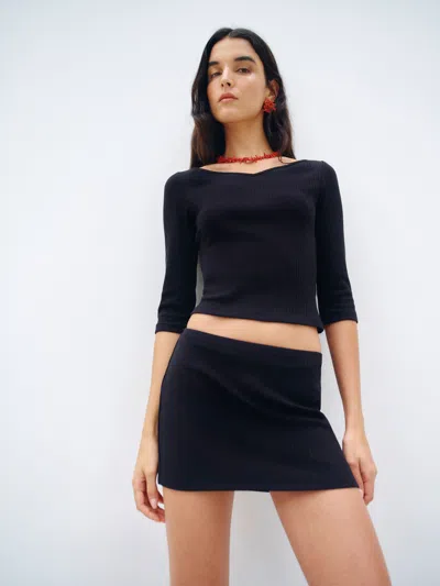 Reformation Ara Knit Two Piece Black Small