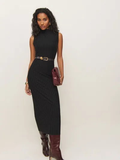 Reformation Arabella Knit Dress In Black