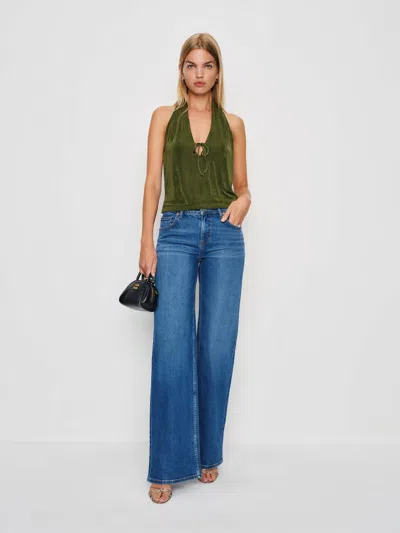 Reformation Aramis Knit Top In Green