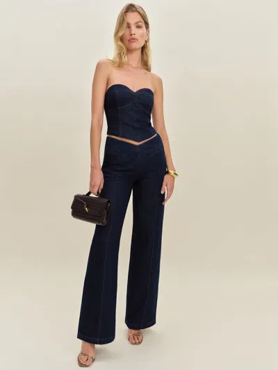 Reformation Arana Stretch Low Rise Trouser Wide Leg Jeans