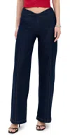 Reformation Arana Stretch Low Rise Wide Leg Trousers Seneca