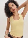 Reformation Archie Organic Cotton Blend Jersey Tank In Pineapple