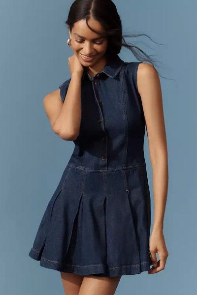 Reformation Arella Denim Mini Dress In Blue