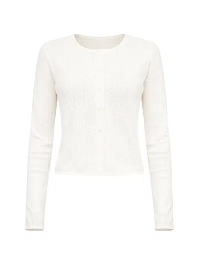 Reformation Ari Cardigan In White