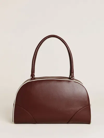 Reformation Arianna Bag In Burgundy / Almond Leather