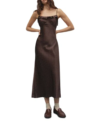 Reformation Aribella Silk Dress In Brown
