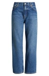 Reformation Arleth Mid Rise Straight Leg Cropped Jeans Pelican In Blue