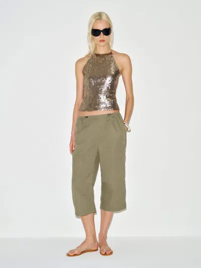 Reformation Pantalon Arlette Vert L In Multi