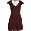 Reformation Arni Cap Sleeve Empire Waist Minidress In Red