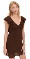 Reformation Ami Crepe Mini Dress In Brown