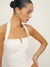 Reformation Arwen Organic Cotton Blend Halter Top In White