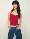 Reformation Arwen Knit Top In Lipstick