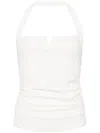 Reformation Arwen Organic Cotton Blend Halter Top In White
