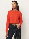 Reformation Asher Cropped Oversized Longsleeve Tee In Paprika