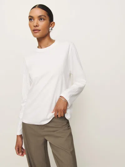 Reformation Asher Oversized Long Sleeve Tee In White