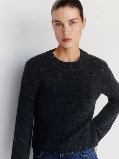 Reformation Ashley Regenerative Wool Crew Sweater Black Sheep Large