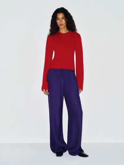 Reformation Ashley Regenerative Wool Crew Sweater Red Large