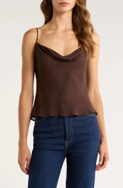 Reformation Astra Floral Cowl Neck Camisole In Mole