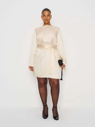 Reformation Astrid Silk Dress Es In Neutral