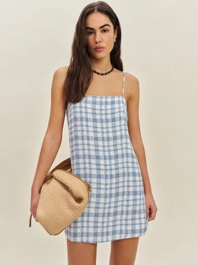 Reformation Aubree Dress In Bleu