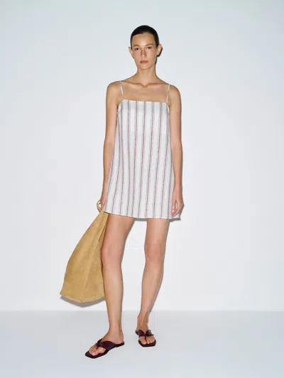 Reformation Aubree Linen Dress Ivory Xl In White