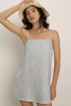 Reformation Aubree Linen Dress In Blue