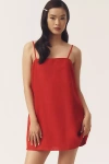 Reformation Aubree Sleeveless Linen Mini Dress In Red