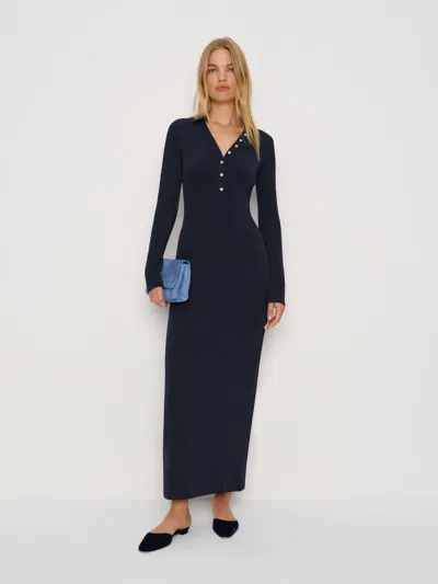 Reformation Aubrey Knit Dress In Blue