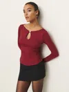 Reformation Aubrey Knit Top In Port