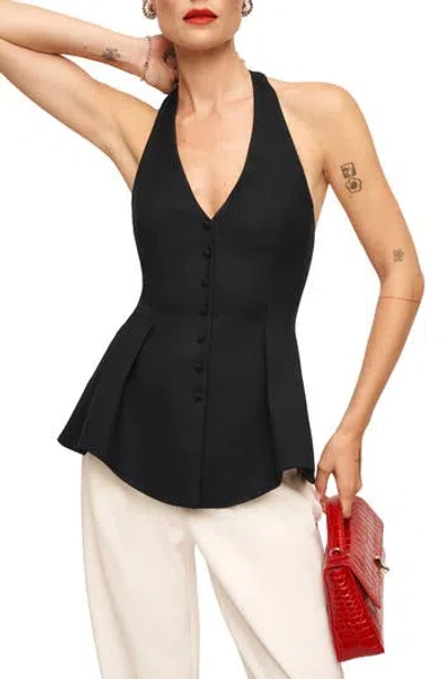 Reformation Auli Halter Top In Black