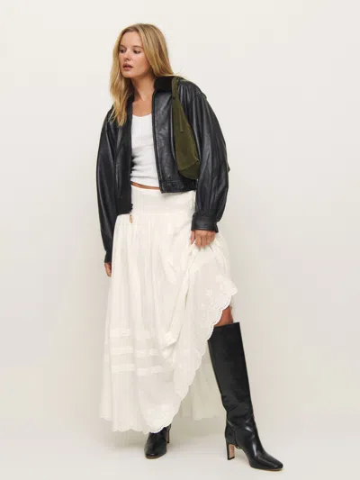 Reformation Aura Skirt In Ivory